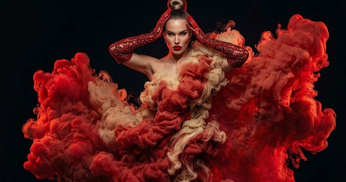 Crimson Reverie Cinematic Fashion Editorial Prompt